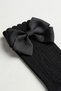 Girl's Bow-Tie Ribbed Knee-Length Socks - 7