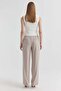 Women's Button Detailed Wide Leg Fabric Trousers - 4