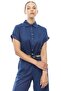 Women's Snap Fastener Short Sleeve Crop Shirt - 2