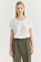    Women's V-Neck Knitwear Blouse - 2