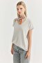    Women's V-Neck Knitwear Blouse - 2