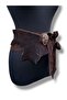 Rêve Stone Buckle Tasseled Brown Nubuck Belt |   Asymmetrical Boho Design - Standard Size - 3