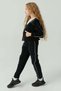 Girl's Sleeve Striped Detail Velvet Sweat Top - 6