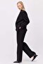 Women's Wide Leg Fabric Trousers - 5