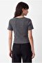 Women's Corded Fabric T-Shirt - 4