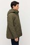 Men's Hooded Quilted Patterned Coat - 4