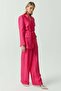 Women's Elastic Waist Satin Trousers - 5