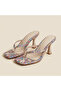 Valley ethnic pattern glittery stiletto heel thong sandals - 5