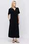 Women's Polo Collar Maxi Dress with Pockets - 5