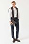 Classic slim fit fabric trousers