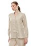Women's Judge Collar Linen Shirt - 5