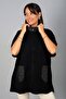 Women's Collared and Pocketed Hooded Poncho with Buttons on the Sides and Zipper on the Front - 3