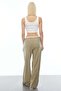 Color Mixed Trousers with Waist Detail - 6