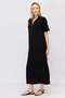 Women's Polo Collar Maxi Dress with Pockets - 3