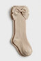 Girl's Bow-Tie Ribbed Knee-Length Socks - 7