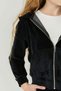 Girl's Sleeve Striped Detail Velvet Sweat Top - 8