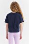 Girl's Embossed Print Detailed T-Shirt - 7