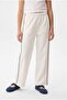 Girl's White Striped Wide-Leg Pants - 5
