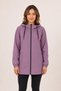 Women's Plum Color, Lined Hooded Waterproof and Wind-Resistant Raincoat