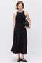 Women's Contrast Striped Ribbed Top Midi Dress