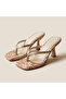 Valley ethnic pattern glittery stiletto heel thong sandals - 5