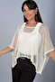 Women's Mesh Knit Asymmetrical Cut Poncho Blouse - 3