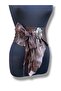 Stone Buckle Tasseled Bitter Brown Leather Women's Belt |   Handmade - Standard Size - 6