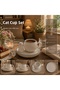 Minimal Cat Figured Ceramic Coffee Cup Set Modern Turkish Coffee Cup Set Stylish Elegant Special 93 ml