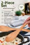 Set of 2 Bamboo Serving Spoons – Natural Bamboo Rice and Soup Spoons, Smooth Surface, Non-Scratch for Pots and Pans, Durable Kitchen Spoon