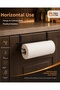 Premium Paper Towel Rack – Black Metal Snap-On Napkin Holder, No Drilling Required, In-Cabinet Kitchen Organizer - 7