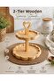 Wooden Presentation Tray Cookie Holder Two-Tier Natural - 2