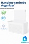Hanging Cabinet Organizer 24X10X24 cm White Pp Back-Opening Kitchen Bathroom Organizer Basket