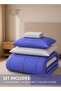 Stripe Reversible Comforter Set- Ultra Soft Microfiber Fabric, Soft Siliconized Fiber Filling - 4