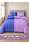 Stripe Reversible Comforter Set- Ultra Soft Microfiber Fabric, Soft Siliconized Fiber Filling - 5
