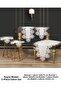 Living room set 5 pieces linen tablecloth runner set dowry kayla model no 22252 cream-gold