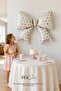 Gold Polka Dot Cream Bow Foil Balloon - 2