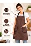 Kitchen Apron Water Repellent Stain Resistant Apron with 2 Pockets Adjustable Buckle Cook Chef Apron for Women Men - 2