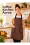 Kitchen Apron Water Repellent Stain Resistant Apron with 2 Pockets Adjustable Buckle Cook Chef Apron for Women Men
