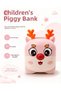 Cute Deer Figure Lockable Keyed Savings Bank with Carrying Handle Special Transparent Boxed Gift for Children