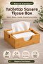 Natural Bamboo Square Napkin Holder 18X18 cm – Desktop Serving Napkin Holder, Decorative Wooden Napkin Organizer Kitchen Table Tableware - 2