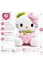 40 cm White Plush Cat Toy with Hat and Strawberry Heart, Soft Plush with Pink Bow 89992