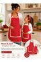 Red Polka Dot Lace Detailed Mother-Daughter Kitchen Apron Set – Liquid and Stain Resistant