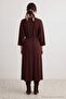 Brown A-Line/A Bell-Shaped Knitted Tie-Up Detail Batwing Sleeve Hijab Dress Tctaw27Eb00025 - 3