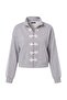 Gri Melanj Kalın İçi Polarlı Fermuarlı Çin Düğmeli Oversize Örme Hırka/Sweatshirt TWOAW27SW00072 - 6