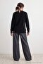 Black Thessaloniki Knitted Drawstring Detailed Sweater Tctaw25Ak00001 - 3