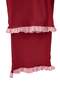 Bordo-Pembe %100 Pamuklu Fırfır Detaylı Örme Pijama Takımı THMSS24PT00223 - 7