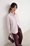 Sarı Çizgili Oversize Poplin Çizgili Dokuma Gömlek TCTAW27TG00006
