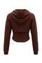Kahverengi Fitted/Vücuda Oturan Kapüşonlu Dikişli ve Fermuarlı Örme Hırka/Sweatshirt TWOAW27SW00092 - 10