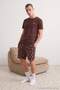 Brown Regular Fit Croissant Printed Knitted Pajama Set Tmnaw27Pt00020