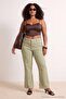 Green High Waist Spanish Flare Plus Size Jeans Tbbss26Cj00080 - 2